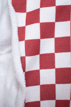 Load image into Gallery viewer, Close-up of a red and white checkered pattern