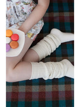 Load image into Gallery viewer, Person wearing white knee-high socks on a checkered fabric background
