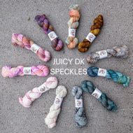 juicy dk speckles yarn hanks