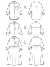 Load image into Gallery viewer, Jenna Shirt + Shirtdress Pattern by Closet Core