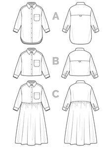 Jenna Shirt + Shirtdress Pattern by Closet Core