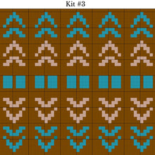 Load image into Gallery viewer, Pixelated pattern with blue and pink shapes on a grid background