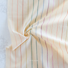 Load image into Gallery viewer, Close-up of fabric with multicolored stripes on a light background