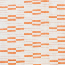 Load image into Gallery viewer, Patterned fabric with orange and white stripes on a textured background