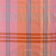 Load image into Gallery viewer, Plaid pattern fabric with 'Fableism' branding