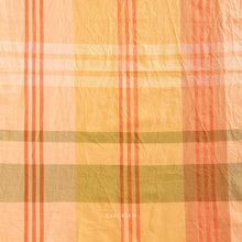 Load image into Gallery viewer, Plaid fabric with orange, yellow, and green colors, featuring the brand 'Fabletics'.