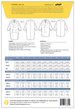 Load image into Gallery viewer, Pattern envelope for a shirt with fabric requirements, size chart, and difficulty level indicated.