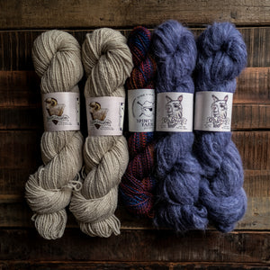 row of yarn hanks