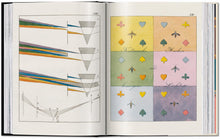 Load image into Gallery viewer, Open book showing pages with geometric illustrations and color swatches.