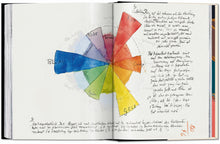 Load image into Gallery viewer, Open book with a color wheel and handwritten text