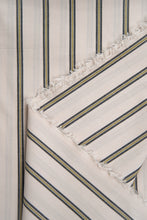Load image into Gallery viewer, Close-up of a striped fabric with a frayed edge on a white background