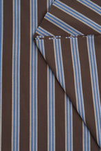 Load image into Gallery viewer, Brown fabric with blue stripes