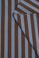 Brown fabric with blue stripes