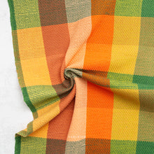 Load image into Gallery viewer, Close-up of a checkered fabric with orange, yellow, and green colors.