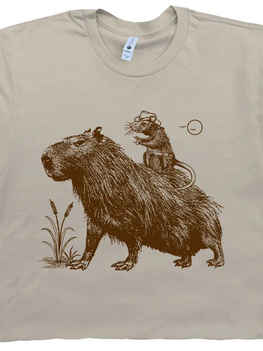 rat riding capybara tshirt