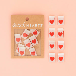 Sarah Hearts Woven Labels