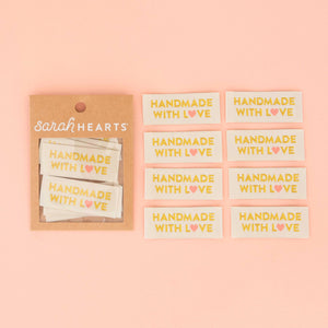 Sarah Hearts Woven Labels