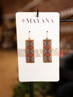 purple rectangle earrings