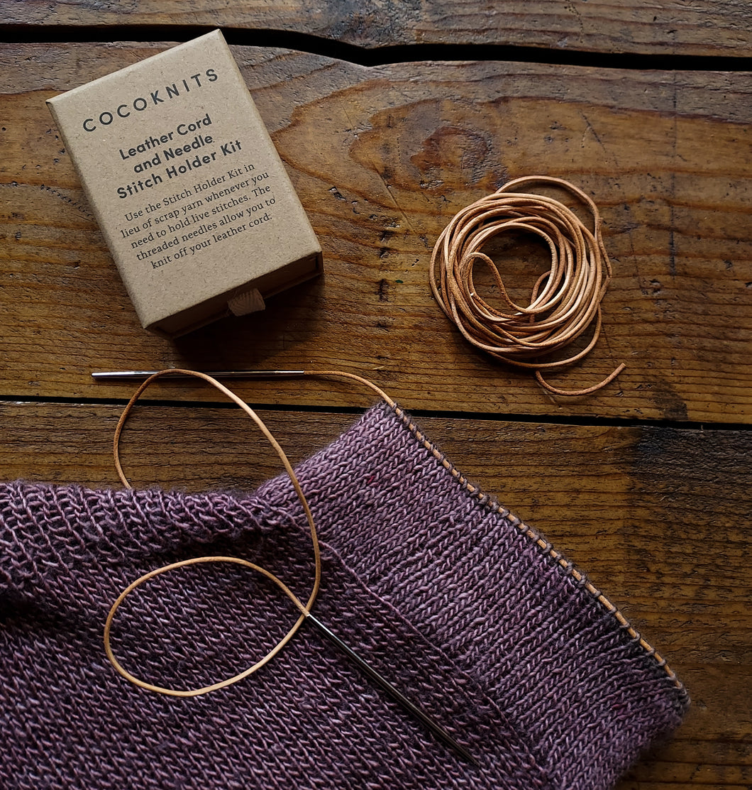 Leather Cord and Needle Stitch Holder - Cocoknits